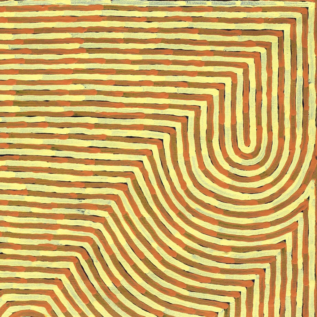 Aboriginal Artwork by Albury Jangala Dixon, Tingari Cycle, 76x76cm