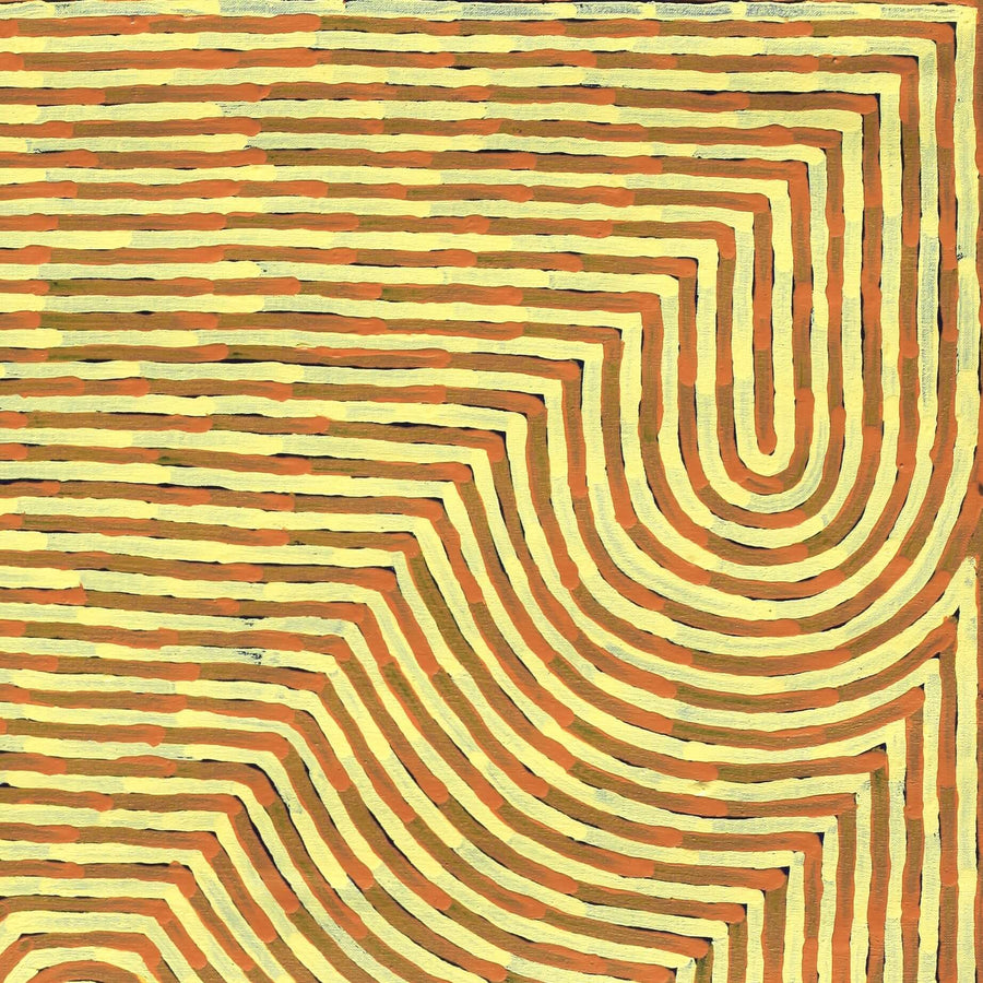 Aboriginal Artwork by Albury Jangala Dixon, Tingari Cycle, 76x76cm