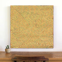 Aboriginal Artwork by Albury Jangala Dixon, Tingari Cycle, 76x76cm