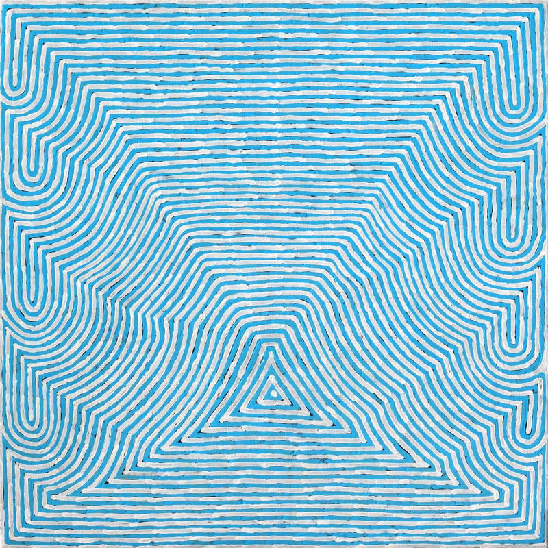 Aboriginal Artwork by Albury Jangala Dixon, Tingari Cycle, 91x91cm