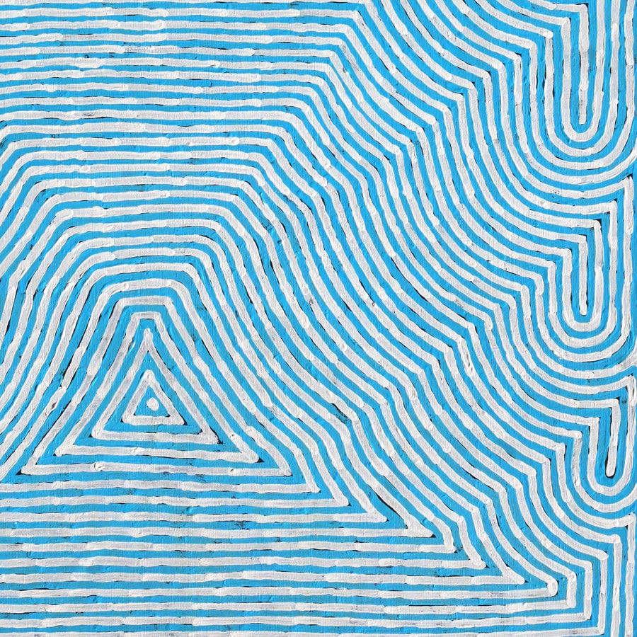 Aboriginal Artwork by Albury Jangala Dixon, Tingari Cycle, 91x91cm