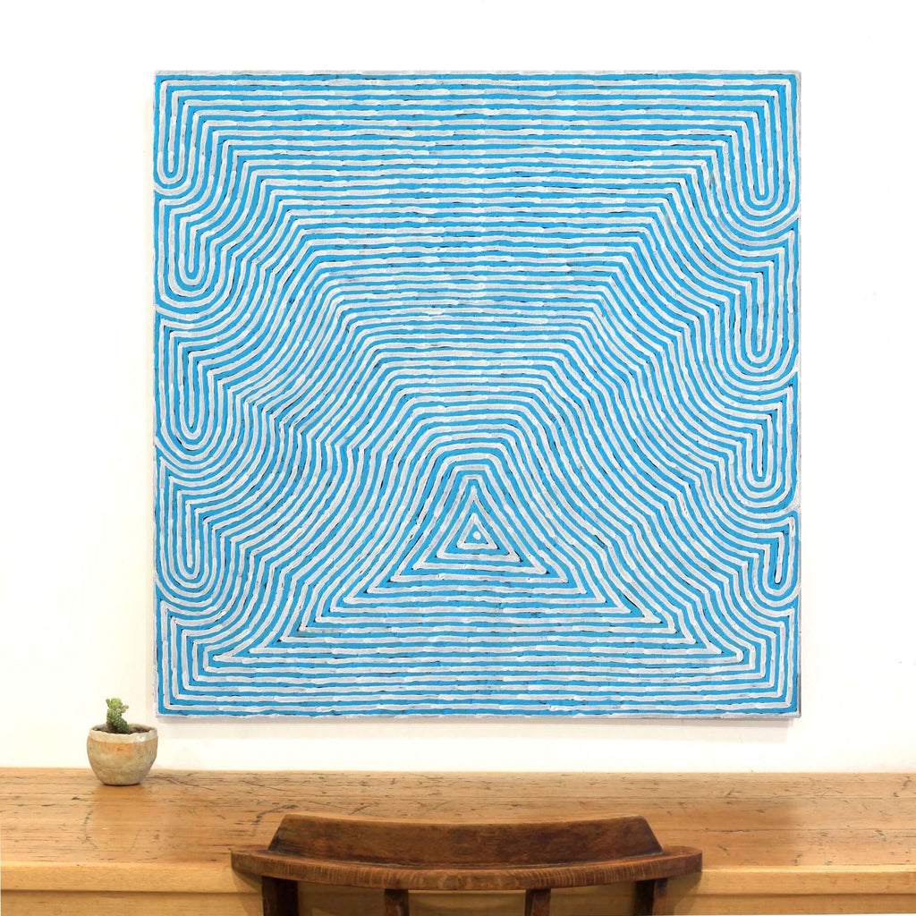 Aboriginal Artwork by Albury Jangala Dixon, Tingari Cycle, 91x91cm