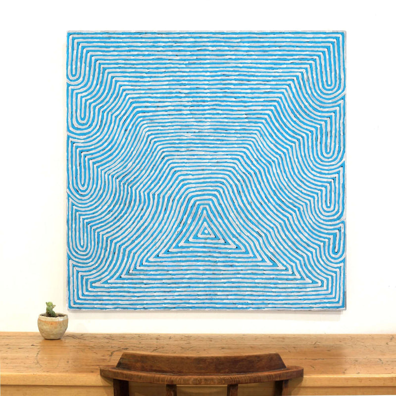 Aboriginal Artwork by Albury Jangala Dixon, Tingari Cycle, 91x91cm