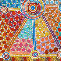 Aboriginal Artwork by Alfreda Nungarrayi Martin, Ngapa Jukurrpa (Water Dreaming) - Puyurru, 91x61cm