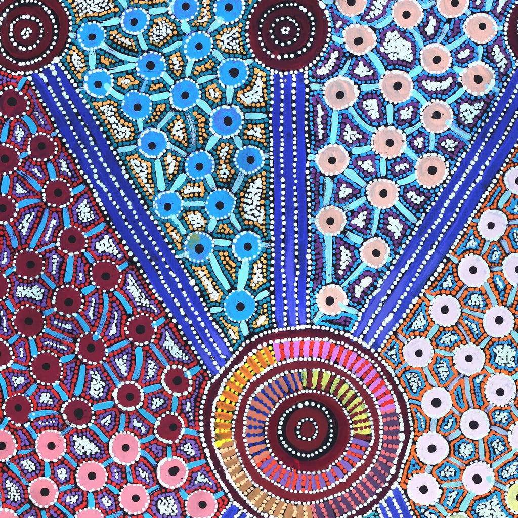 Aboriginal Artwork by Alfreda Nungarrayi Martin, Ngapa Jukurrpa (Water Dreaming) - Puyurru, 91x61cm