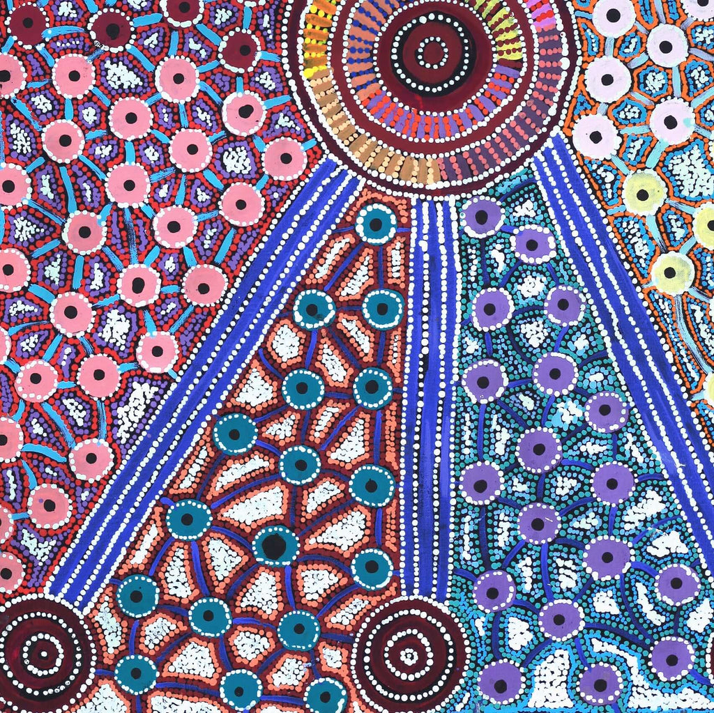 Aboriginal Artwork by Alfreda Nungarrayi Martin, Ngapa Jukurrpa (Water Dreaming) - Puyurru, 91x61cm