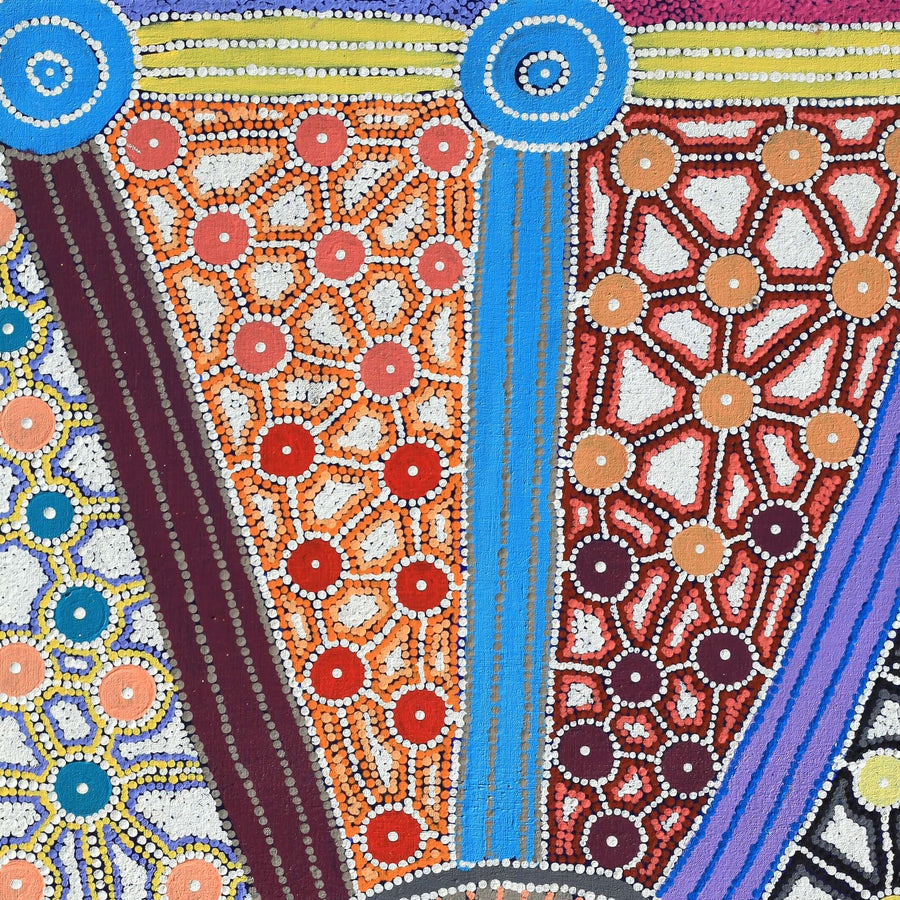 Aboriginal Artwork by Alfreda Nungarrayi Martin, Ngapa Jukurrpa (Water Dreaming) - Puyurru, 122x61cm
