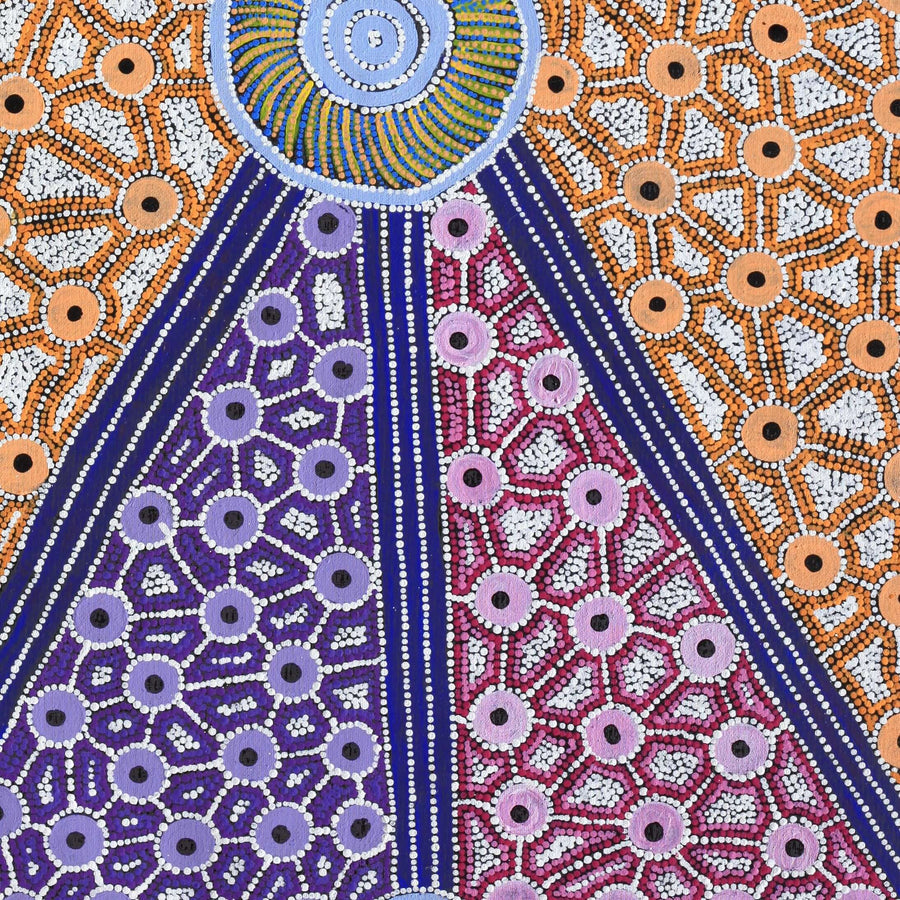 Aboriginal Artwork by Alfreda Nungarrayi Martin, Ngapa Jukurrpa (Water Dreaming) - Puyurru, 122x76cm