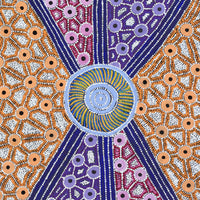 Aboriginal Artwork by Alfreda Nungarrayi Martin, Ngapa Jukurrpa (Water Dreaming) - Puyurru, 122x76cm
