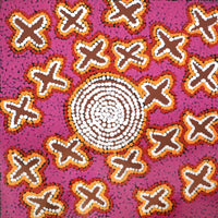 Aboriginal Artwork by Alfreda Nungarrayi Martin, Ngatijirri Jukurrpa (Budgerigar Dreaming), 30x30cm