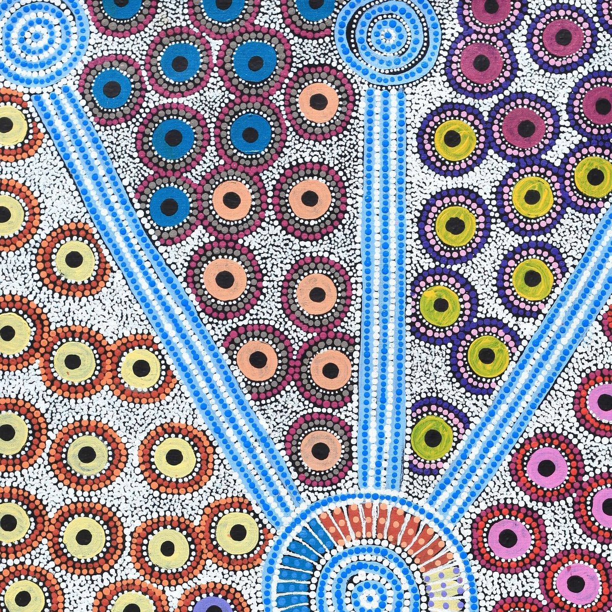 Aboriginal Artwork by Alfreda Nungarrayi Martin, Ngapa Jukurrpa (Water Dreaming) - Puyurru, 91x61cm