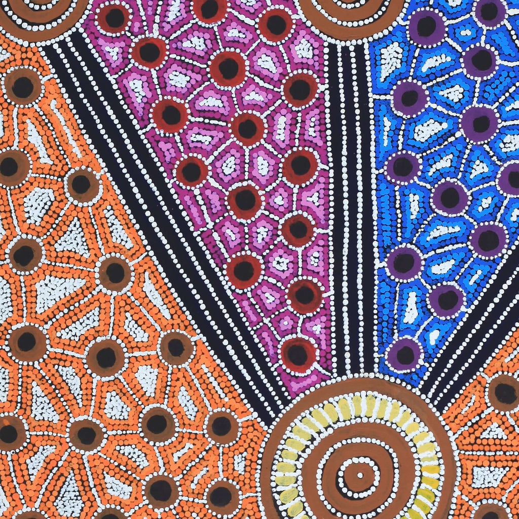 Aboriginal Artwork by Alfreda Nungarrayi Martin, Ngapa Jukurrpa (Water Dreaming) - Puyurru, 91x61cm