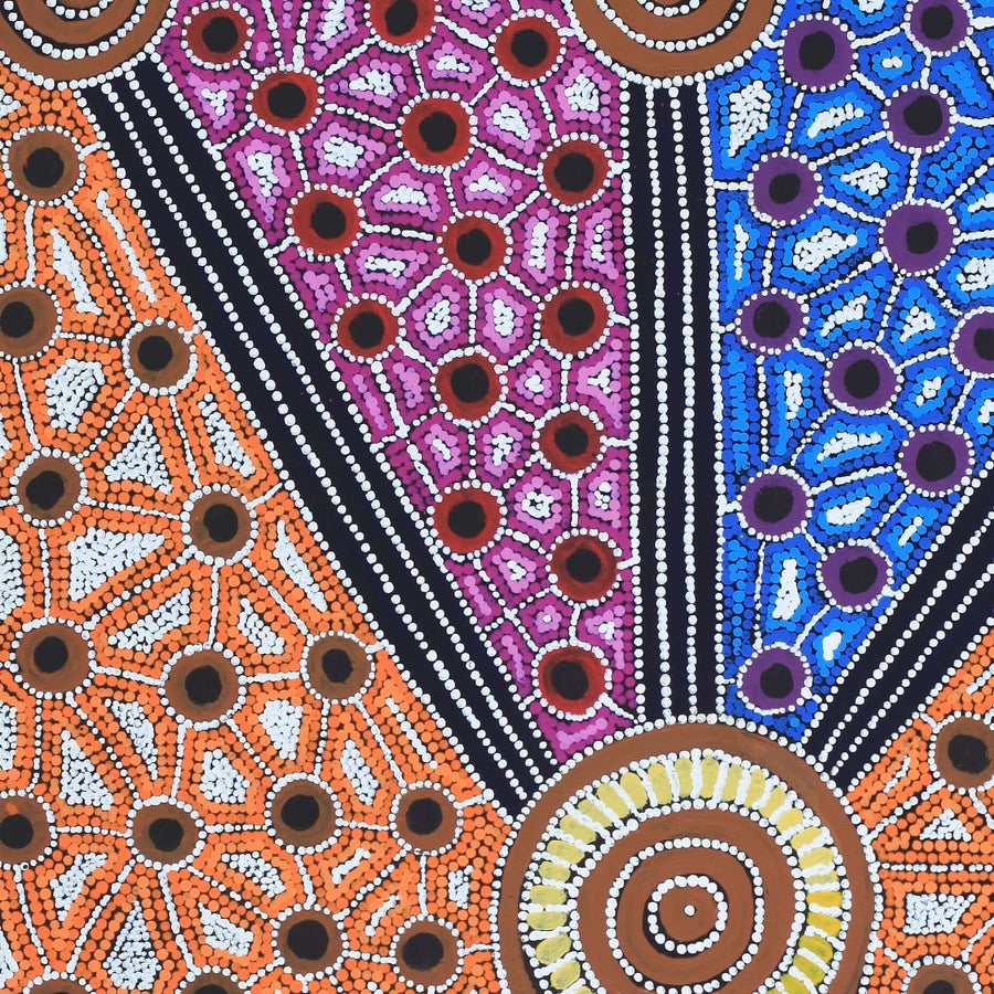 Aboriginal Artwork by Alfreda Nungarrayi Martin, Ngapa Jukurrpa (Water Dreaming) - Puyurru, 91x61cm