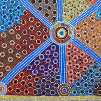 Aboriginal Artwork by Alfreda Nungarrayi Martin, Ngapa Jukurrpa (Water Dreaming) - Puyurru, 91x91cm