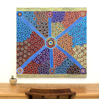 Aboriginal Artwork by Alfreda Nungarrayi Martin, Ngapa Jukurrpa (Water Dreaming) - Puyurru, 91x91cm