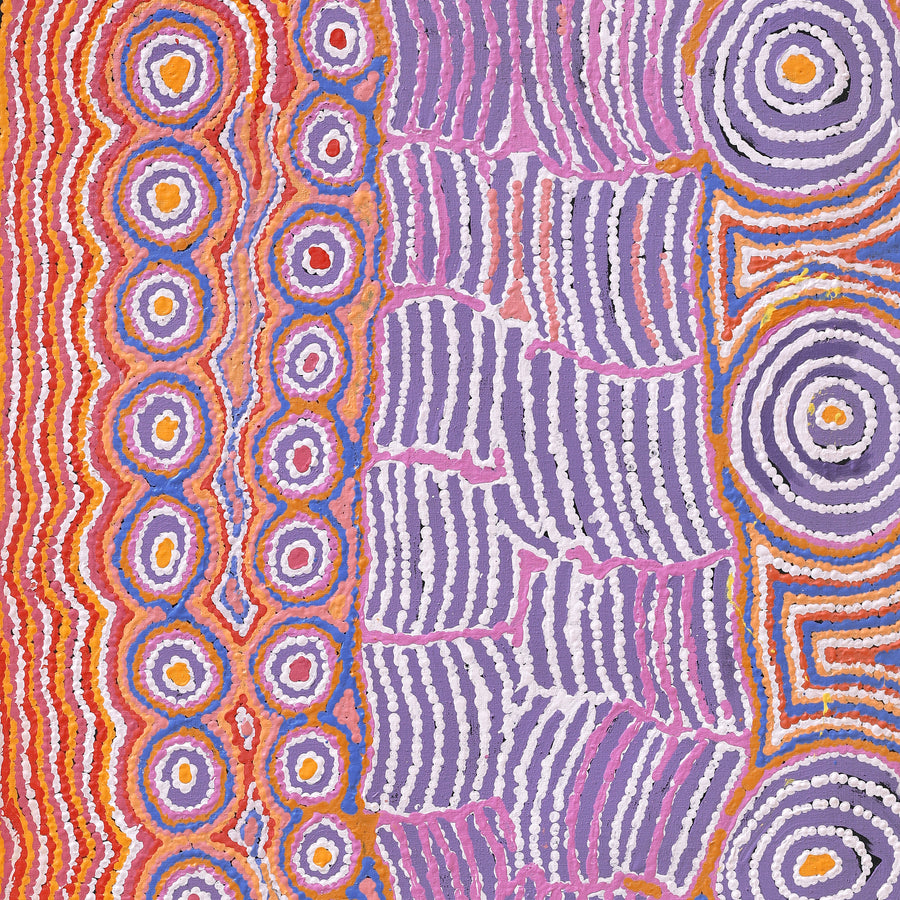 Aboriginal Artwork by Alice Nampijinpa Michaels, Lappi Lappi Jukurrpa, 122x61cm