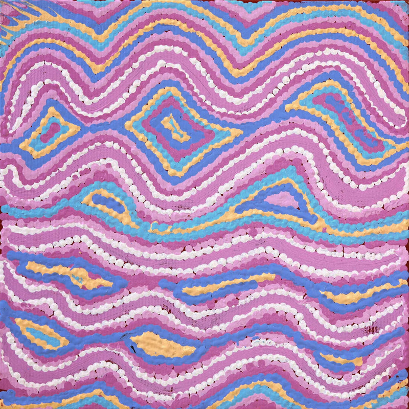 Aboriginal Artwork by Alice Nampijinpa Michaels, Lappi Lappi Jukurrpa, 30x30cm
