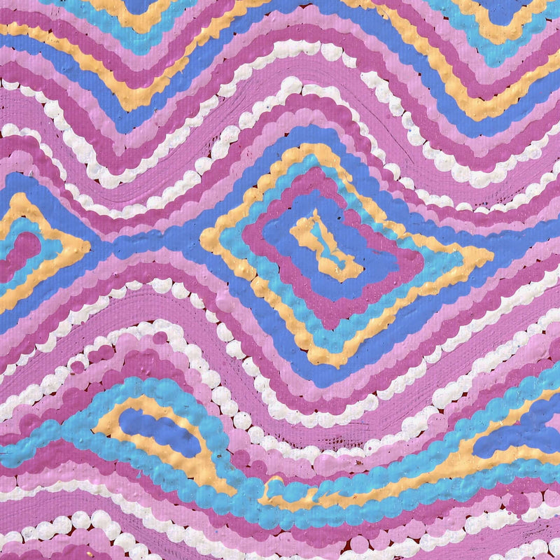 Aboriginal Artwork by Alice Nampijinpa Michaels, Lappi Lappi Jukurrpa, 30x30cm