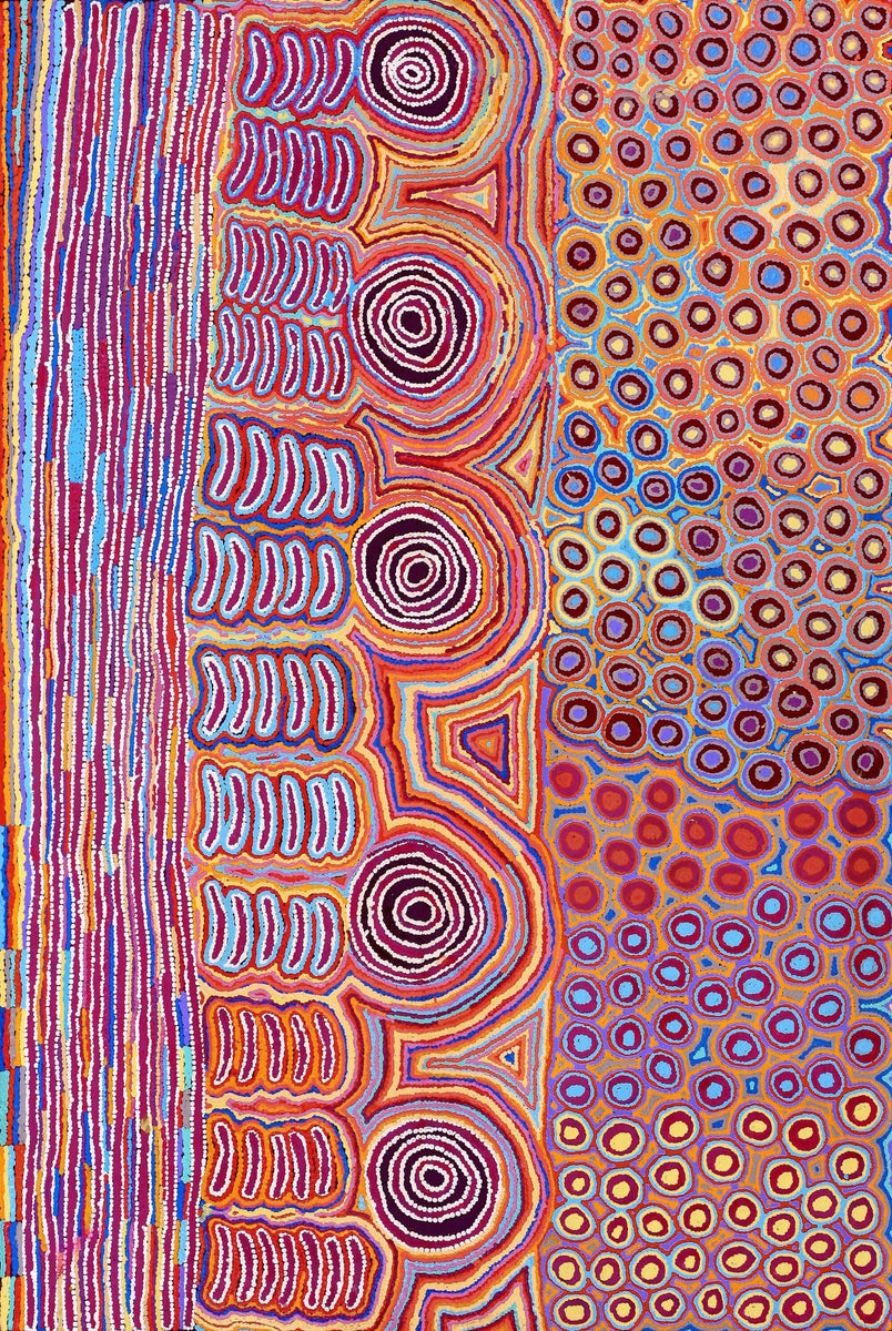 Aboriginal Art by Alice Nampijinpa Michaels, Lappi Lappi Jukurrpa, 183x122cm - ART ARK®