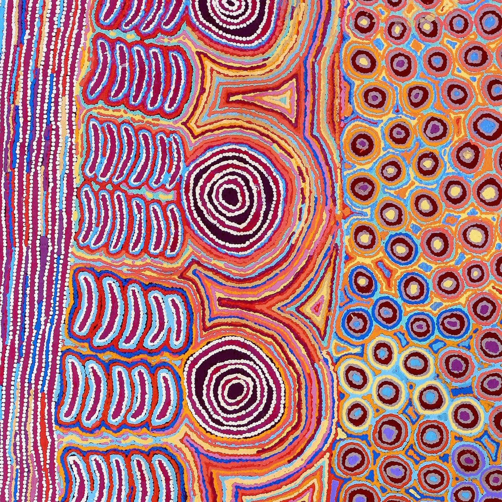 Aboriginal Art by Alice Nampijinpa Michaels, Lappi Lappi Jukurrpa, 183x122cm - ART ARK®