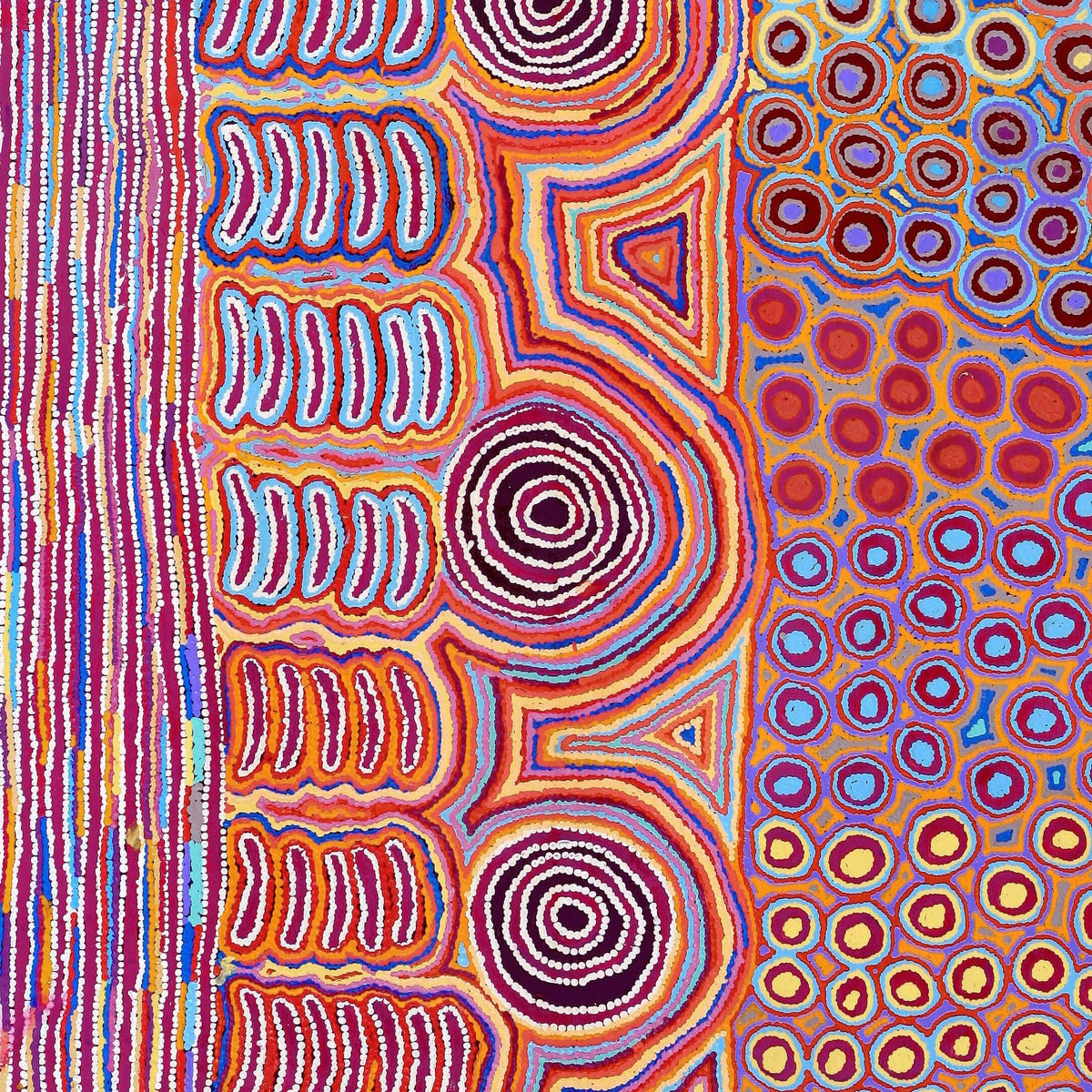 Aboriginal Art by Alice Nampijinpa Michaels, Lappi Lappi Jukurrpa, 183x122cm - ART ARK®