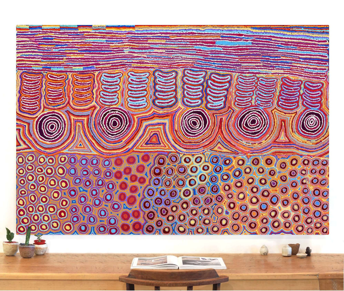 Aboriginal Art by Alice Nampijinpa Michaels, Lappi Lappi Jukurrpa, 183x122cm - ART ARK®