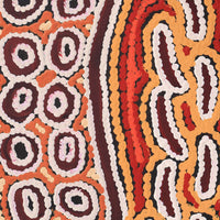 Aboriginal Artwork by Alice Nampijinpa Michaels, Lappi Lappi Jukurrpa, 30x30cm