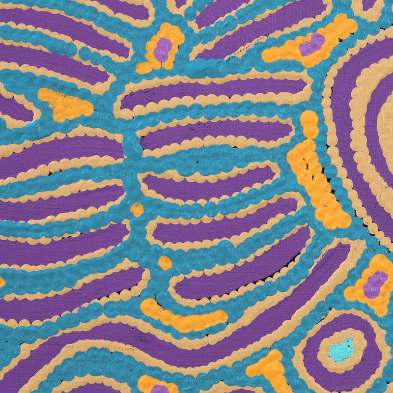 Aboriginal Artwork by Alice Nampijinpa Michaels, Lappi Lappi Jukurrpa, 30x30cm