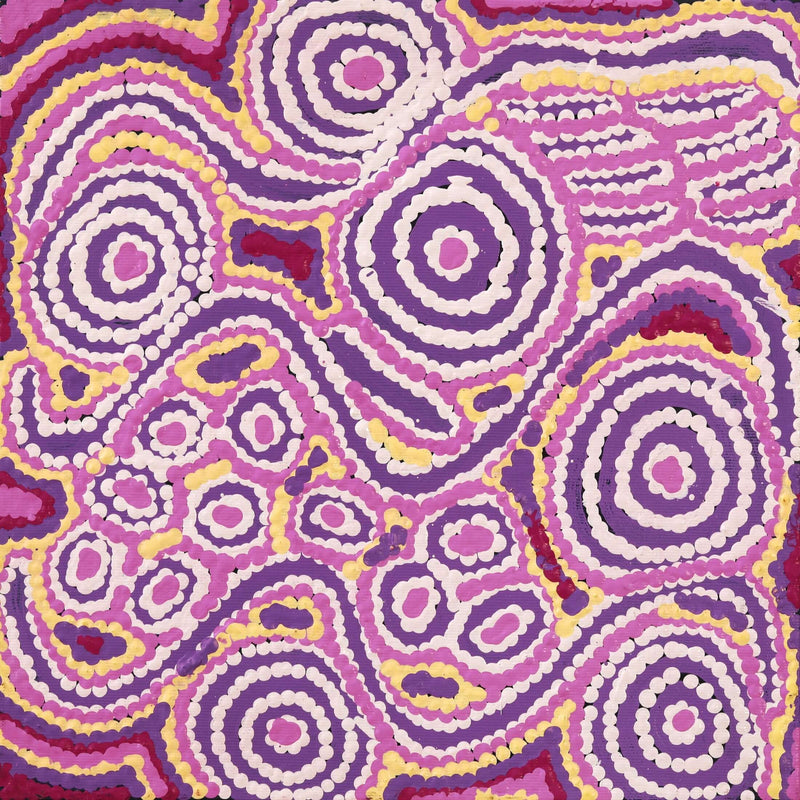 Aboriginal Artwork by Alice Nampijinpa Michaels, Lappi Lappi Jukurrpa, 30x30cm