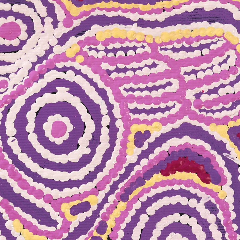 Aboriginal Artwork by Alice Nampijinpa Michaels, Lappi Lappi Jukurrpa, 30x30cm