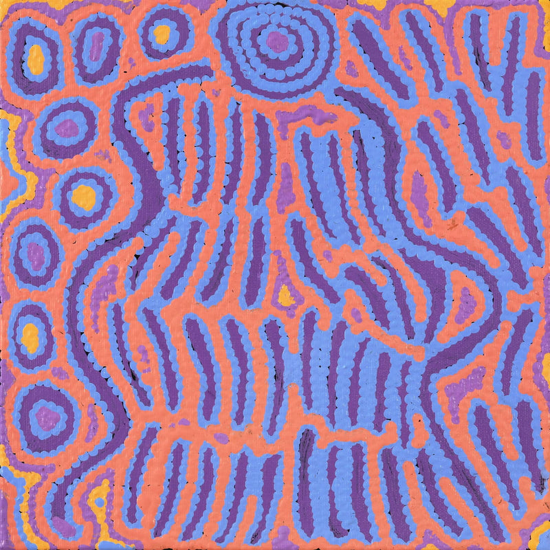 Aboriginal Artwork by Alice Nampijinpa Michaels, Lappi Lappi Jukurrpa, 30x30cm