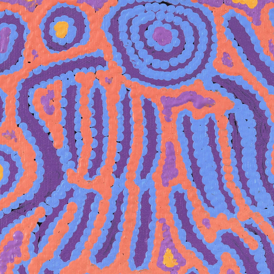 Aboriginal Artwork by Alice Nampijinpa Michaels, Lappi Lappi Jukurrpa, 30x30cm