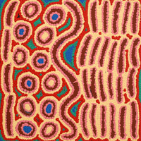 Aboriginal Artwork by Alice Nampijinpa Michaels, Lappi Lappi Jukurrpa, 30x30cm