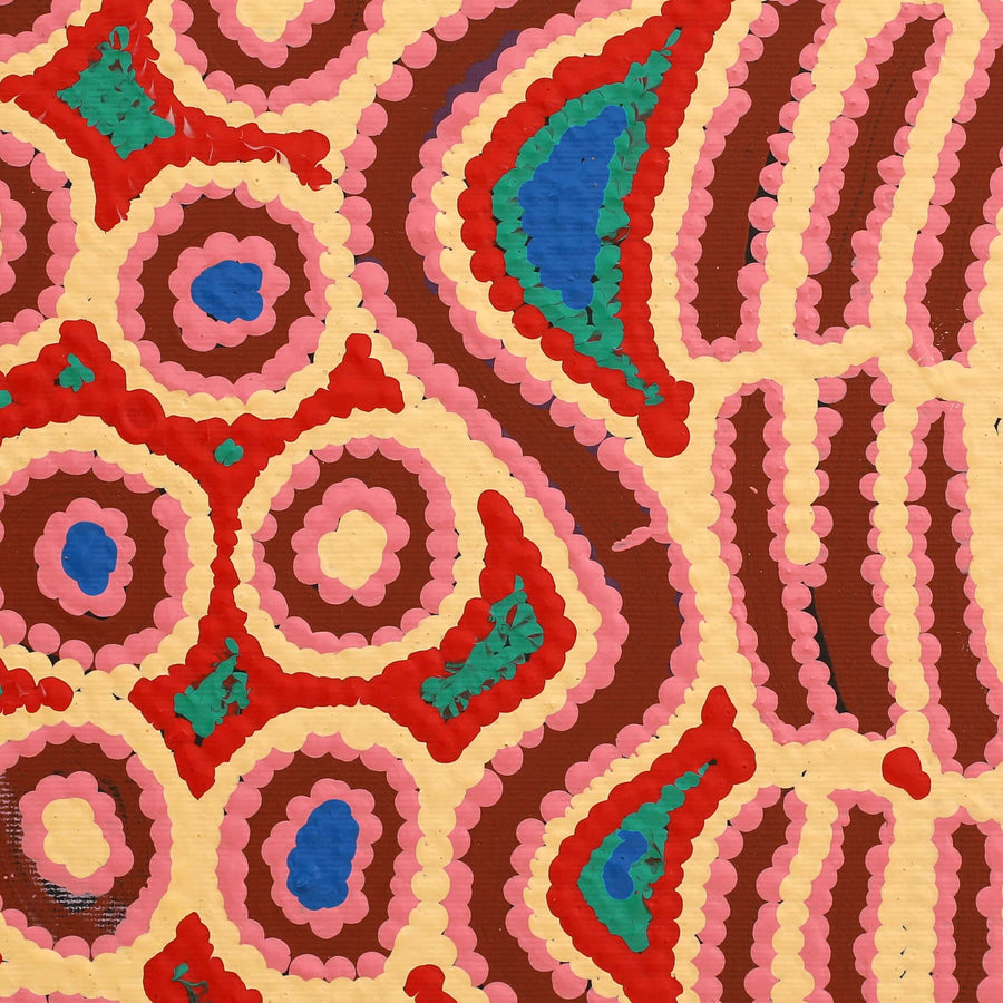Aboriginal Artwork by Alice Nampijinpa Michaels, Lappi Lappi Jukurrpa, 30x30cm