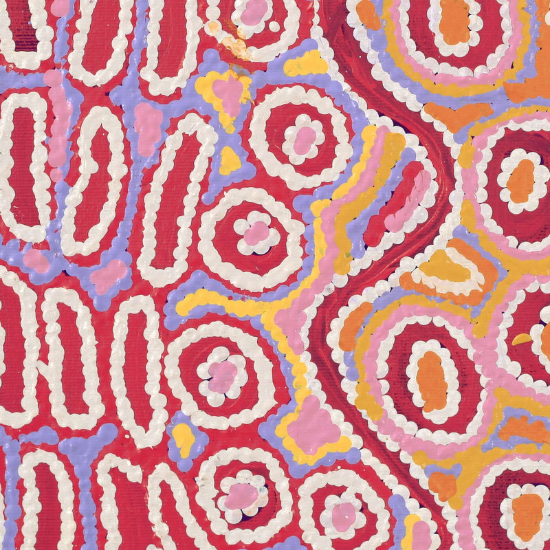 Aboriginal Artwork by Alice Nampijinpa Michaels, Lappi Lappi Jukurrpa, 30x30cm