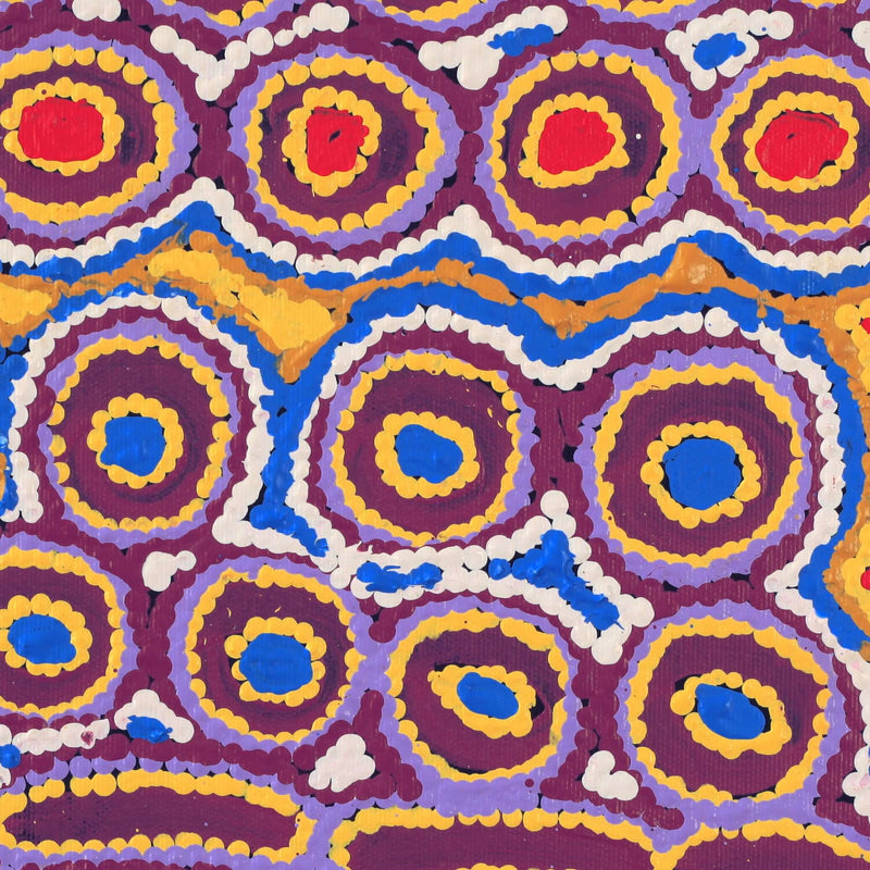 Aboriginal Artwork by Alice Nampijinpa Michaels, Lappi Lappi Jukurrpa, 30x30cm