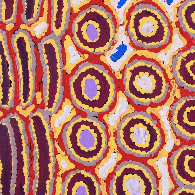 Aboriginal Artwork by Alice Nampijinpa Michaels, Lappi Lappi Jukurrpa, 30x30cm