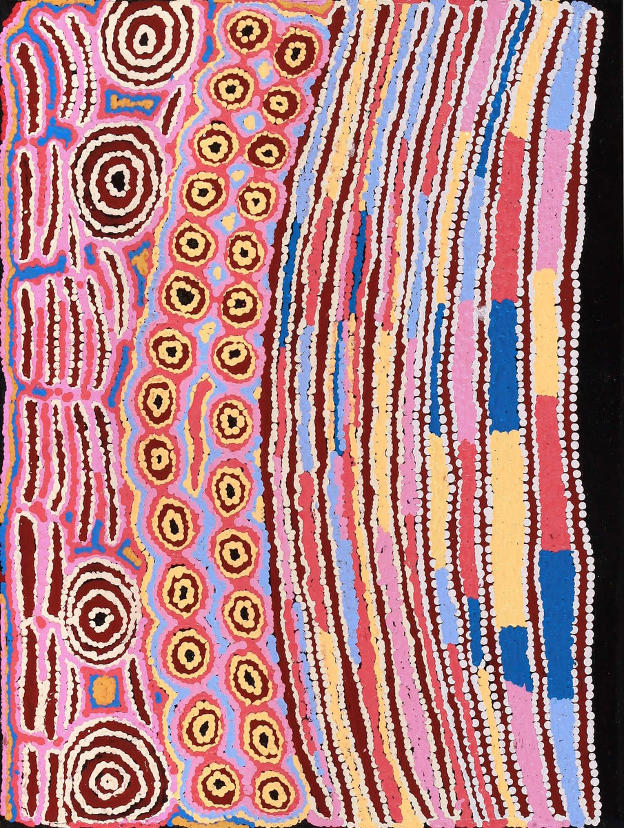 Aboriginal Art by Alice Nampijinpa Michaels, Lappi Lappi Jukurrpa, 61x46cm - ART ARK®