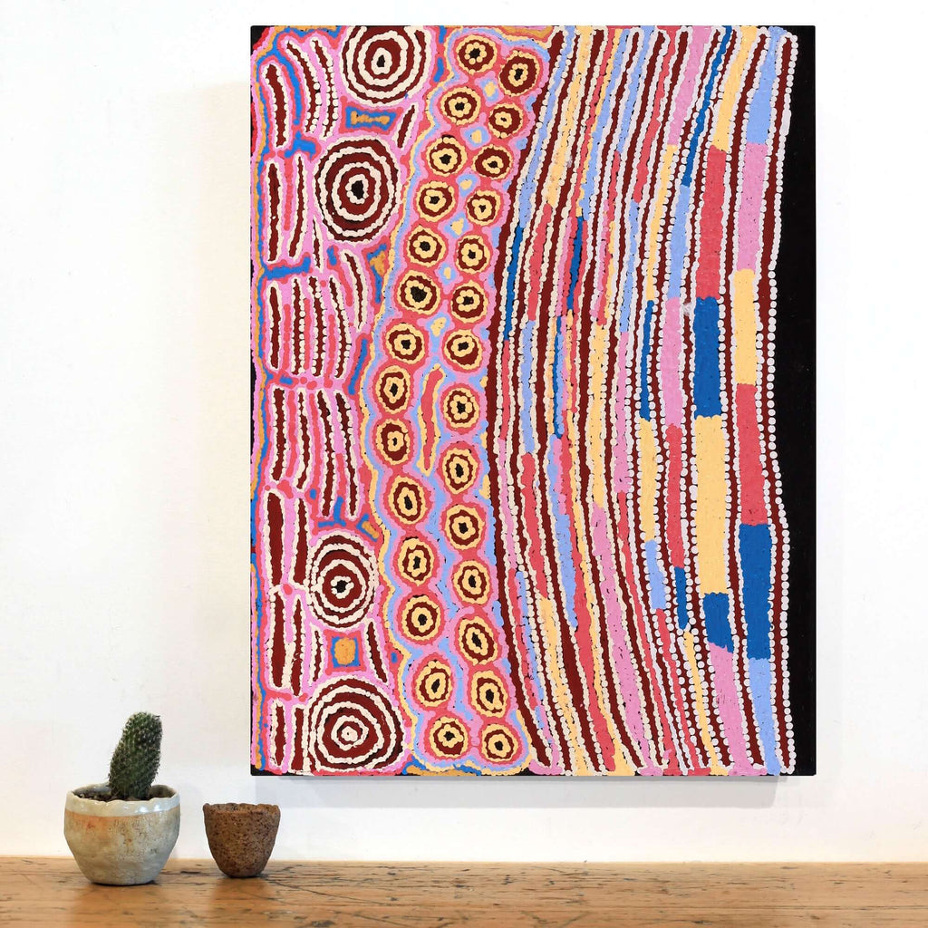 Aboriginal Art by Alice Nampijinpa Michaels, Lappi Lappi Jukurrpa, 61x46cm - ART ARK®