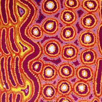 Aboriginal Artwork by Alice Nampijinpa Michaels, Lappi Lappi Jukurrpa, 76x46cm