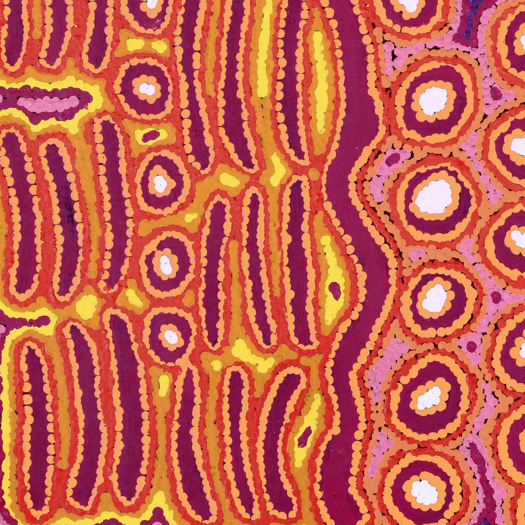Aboriginal Artwork by Alice Nampijinpa Michaels, Lappi Lappi Jukurrpa, 76x46cm
