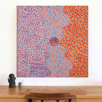 Aboriginal Artwork by Alice Nampijinpa Michaels, Lappi Lappi Jukurrpa, 91x91cm