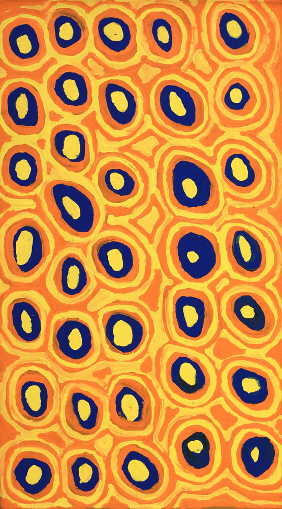 Aboriginal Artwork by Alice Nampitjinpa Dixon, Rockholes at Talaalpi, 90x50cm