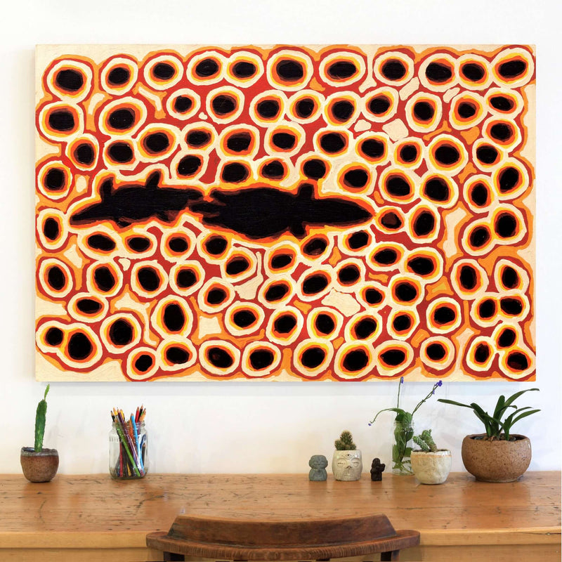 Aboriginal Artwork by Alice Nampitjinpa Dixon, Tjilkamala - Porcupine rockhole, 120x80cm