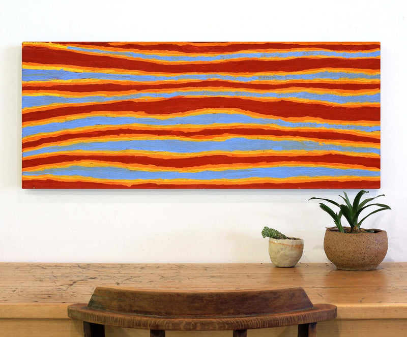 Aboriginal Artwork by Alice Nampitjinpa Dixon, Tali Tali - Sandhills, 100x40cm