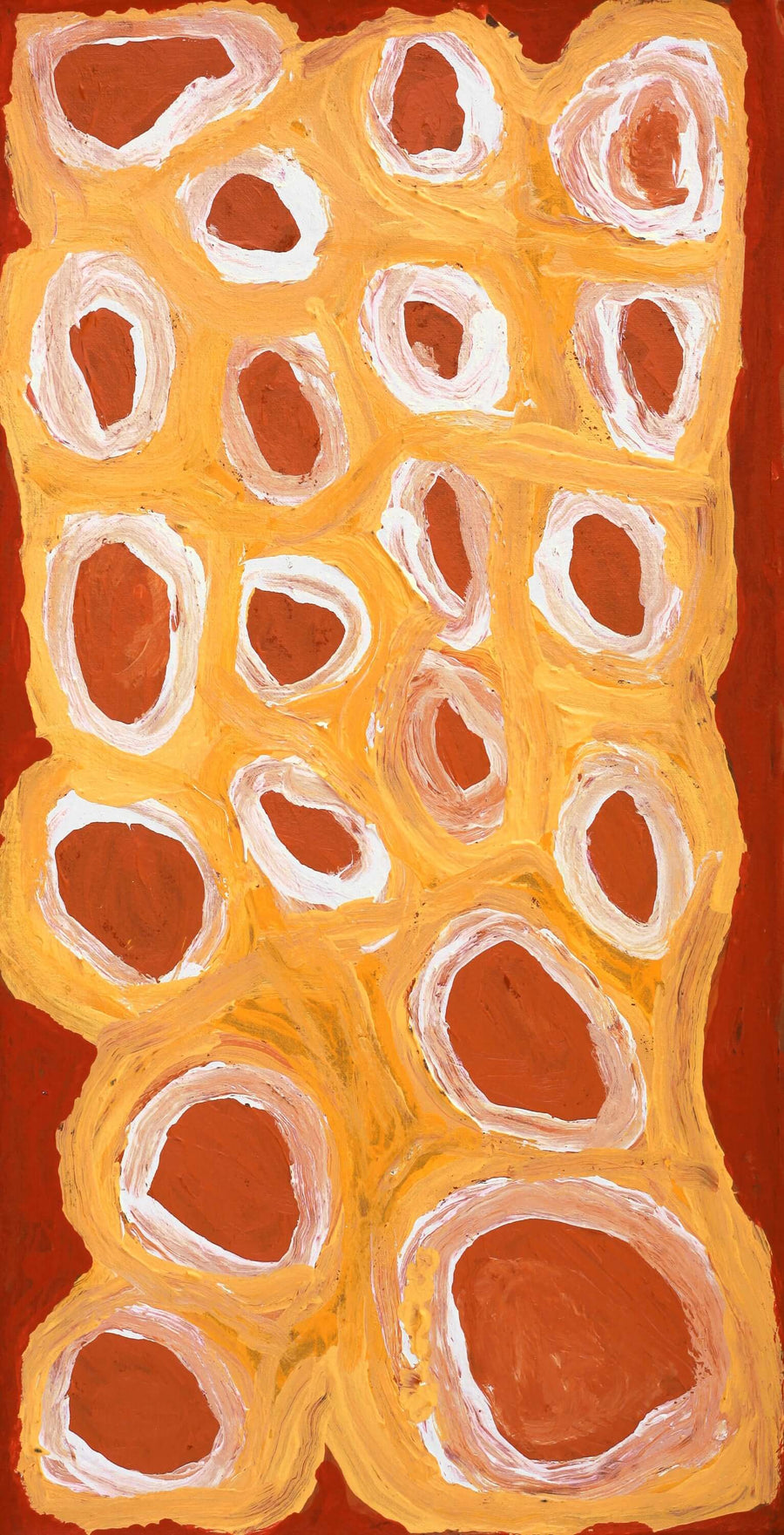 Aboriginal Artwork by Alice Nampitjinpa Dixon, Tjilkamala - Porcupine rockhole, 60x30cm