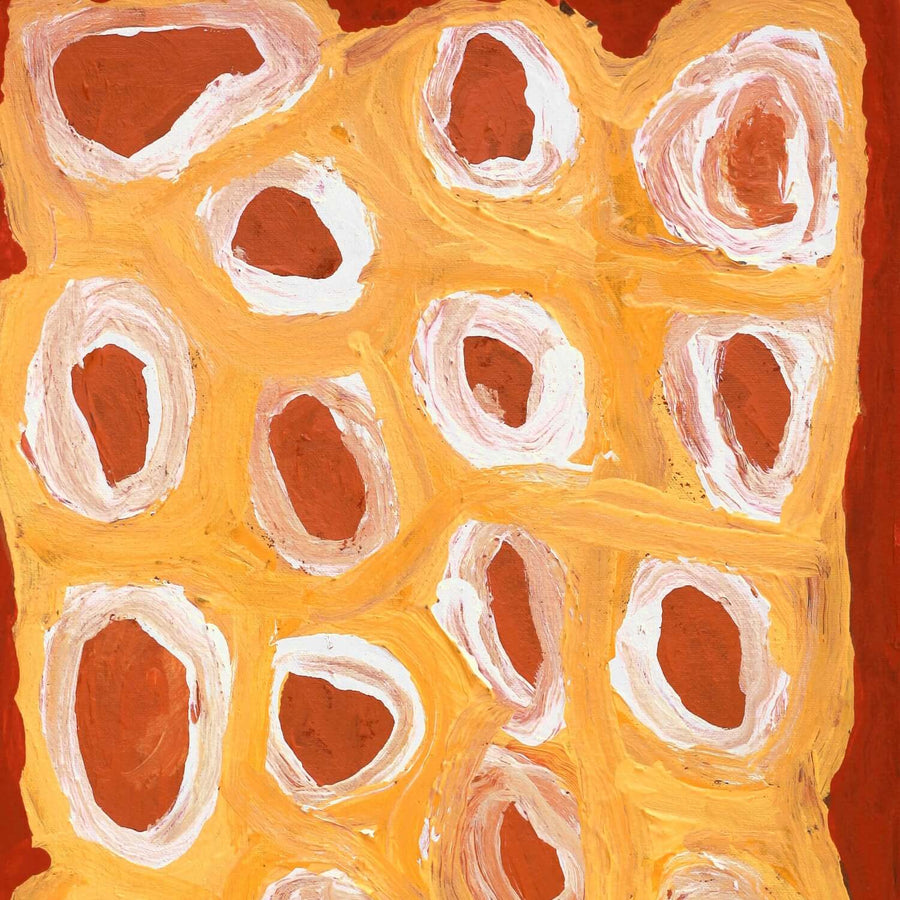 Aboriginal Artwork by Alice Nampitjinpa Dixon, Tjilkamala - Porcupine rockhole, 60x30cm