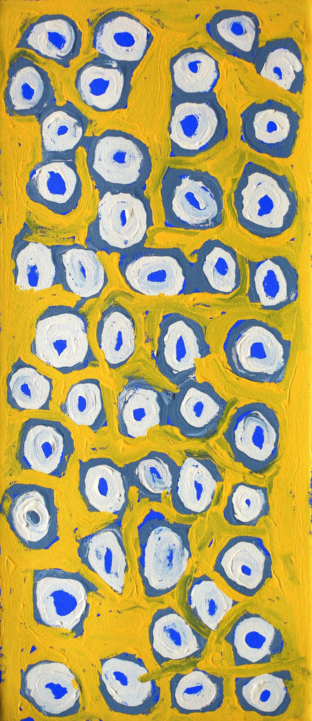 Aboriginal Artwork by Alice Nampitjinpa Dixon, Tjilkamala - Porcupine rockhole, 70x30cm