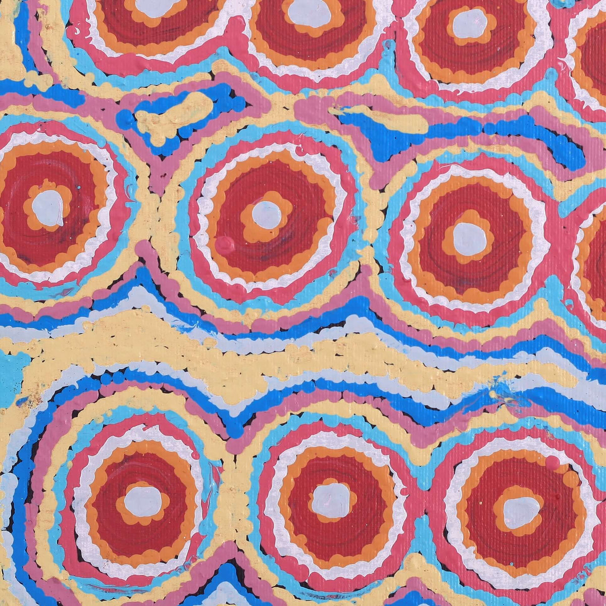 Aboriginal Art by Alice Nampijinpa Michaels, Lappi Lappi Jukurrpa, 30x30cm - ART ARK®