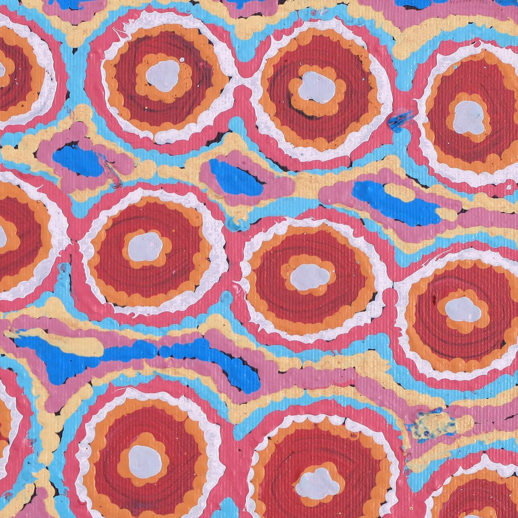 Aboriginal Artwork by Alice Nampijinpa Michaels, Lappi Lappi Jukurrpa, 30x30cm
